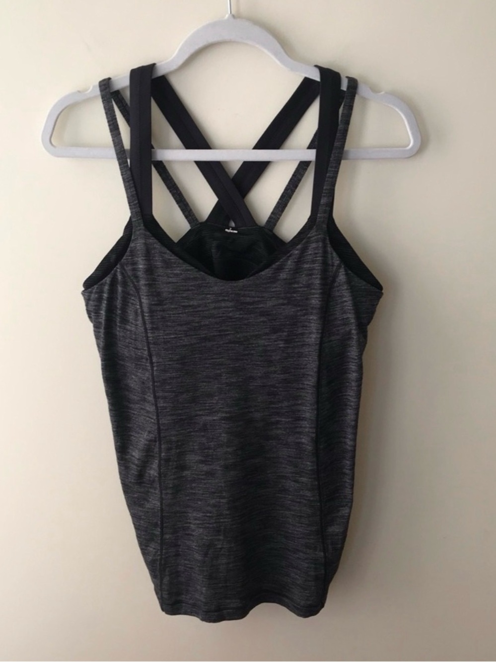 Lululemon Run For Gold Tank Heather Gray Black 10